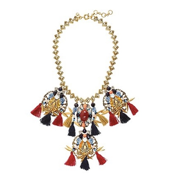 J. Crew Jewelry - J. Crew Gold Plated Tassel Trim Statement Necklace